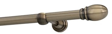 HDTL Gardinenstange Vorhangstange 19mm 1-läufig Wandmontage Messing Antik 140 cm Eufeme