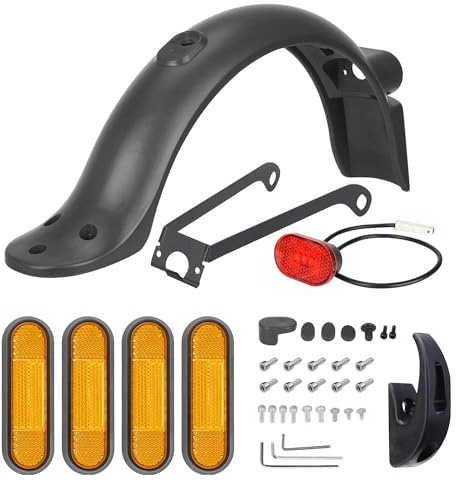 HPGAAVD Guardabarros Trasero para Xiaomi M365 Pro2/Pro/1S/Essentia Patinete Eléctrico，Guardabarros Trasero Scooter con Luz Trasera LED/Funda Reflectante y Gancho，Xiaomi Patinete Repuesto Accesorios