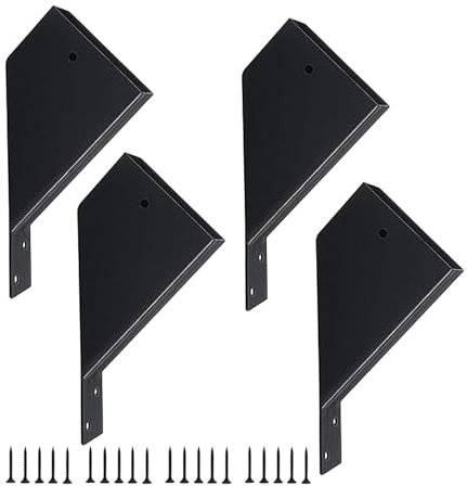 Angled Pergola Brackets,45-Degree Angle Gazebo Brackets Pergola Angle Support Bracket with Drainage Holes - Rustproof Pergola Support Bracket Pergola Outer Corner Bracket for 2x4 Inches Wood