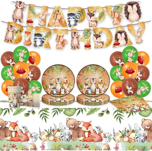 Animaux Vaisselle Ensemble,Vaisselle De Fête De La Jungle,Décoration Vaisselle Animaux,vaisselle d'anniversaire pour 10 invités