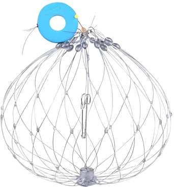 Fyrdyn Trampa para Cangrejos | Trampa Automática de Apertura y Cierre para Peces - Herramienta Camaronera Y Cesta para Camarones para Uso Exterior En Ríos Arroyos Agua Salada Y Dulce