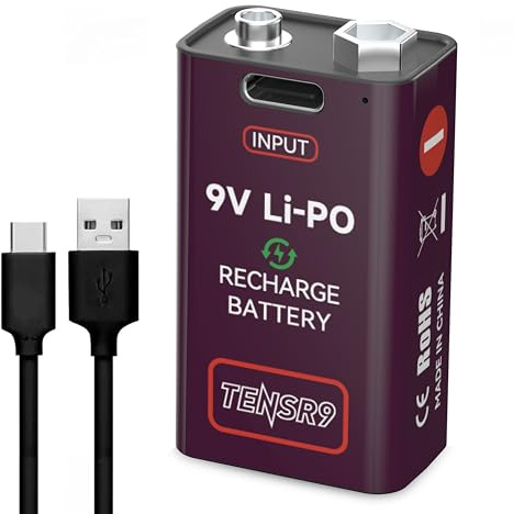 DIGIPACE 9V Rechargeable 6F22 Battery USB-C Update Kit for TENS 7000 Unit & Similar Machines
