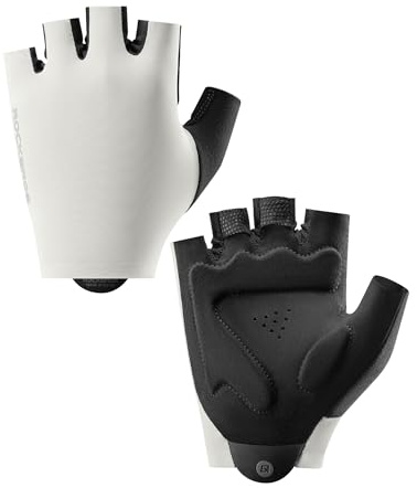 ROCKBROS Guanti da Ciclismo Mezze Dita, Guanti Estivi Traspiranti Antiurto Antiscivolo per Sportivi, Bici, MTB, Corsa, Uomo Donna, XXL, Bianco