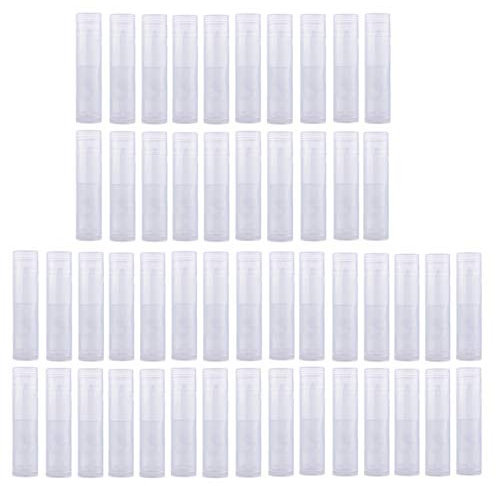 JZK 50 x Transparent clear plastic lip balm empty containers empty lip balm tubes for hand made lip balms or DIY object