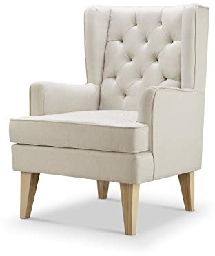 BABYLO Soothe Easy Baby Nursing Rocking Chair, Breastfeeding Chair, Lounge Chair, Static Base and Rocking Base Options, Natural