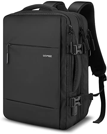 HOMIEE 45x36x20cm Cabin Bag for Easyjet 22L-38L Expandable Carry On Travel Backpack with USB Charging Port Flight Approved Underseat Hand Luggage Bag 15.6 Inch Laptop Rucksack Business School Daypack