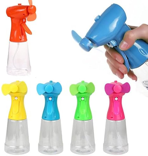 hardinox Portable Handheld Water Mist Fan Spray Bottle Cooling Fans Battery Powered Outdoor For Holidays, Beach Trips, Office Travel (Blue)