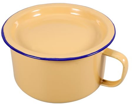 GRIRIW Ramen Schüssel Aus Emaille Mit Griff Und Deckel 15cm Vintage Suppenschüssel Für Zuhause Und Restaurant Langlebige Asiatische Nudelschale