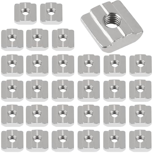 30 stycken spårstenar spår 8 – typ B, M6 spårstenar set T-spår kolstål T spårsten set för aluminiumprofil extruderingsspår 30-serien