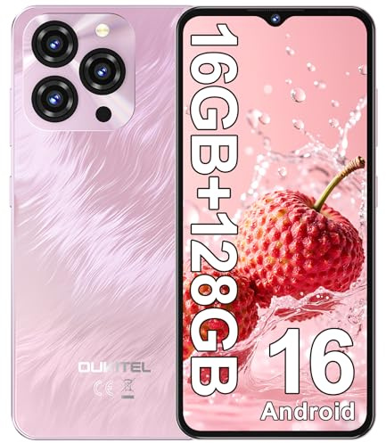 OUKITEL C3 SIM-Free & Unlocked Mobile Phones - 16GB RAM+128GB ROM/TF 1TB Smartphone Android 16, 5000mAh Battery, 6.52 Display, 13MP Camera, 4G Dual SIM Android Phone, Face ID/BT5.0/3.5mm Jack