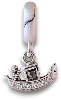 Streetculture Gondole Italie Gondoliére Bateau Venise Rome Venzia Vacances Voyage Europe Dangle - Bracelet à breloques Pendentif Bracelet de collection Bijoux Argent sterling 925