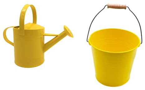 Young gardener | Watering can & bucket play set | Yellow | Ideal for young gardeners