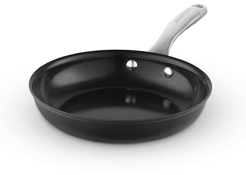 Good Food in Partnership with Tower Hard Anodised 24cm Frying Pan, 10x Stronger Superior Ceramic Non-Stick Coating, Induction Compatible, Grey