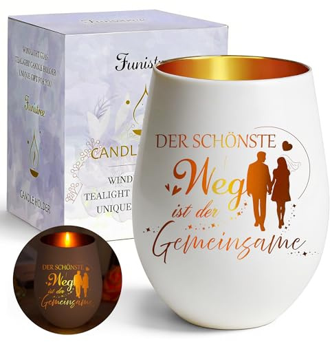 Hochzeitstag Geschenk, Hochzeitsgeschenke für Brautpaar - Windlichter - Goldene Hochzeit, Verlobungsgeschenk, Silberhochzeit, Jahrestag Geschenk für Ihn Sie, Personalisierte Hochzeit Geschenke Frauen