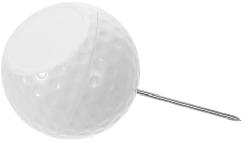 Mikinona Marcador de Balones de Golf ABS Resistente al Agua Punta de Acero Inoxidable Color Blanco Herramienta para Exteriores Marcador de Posición para tee en Campo de Golf