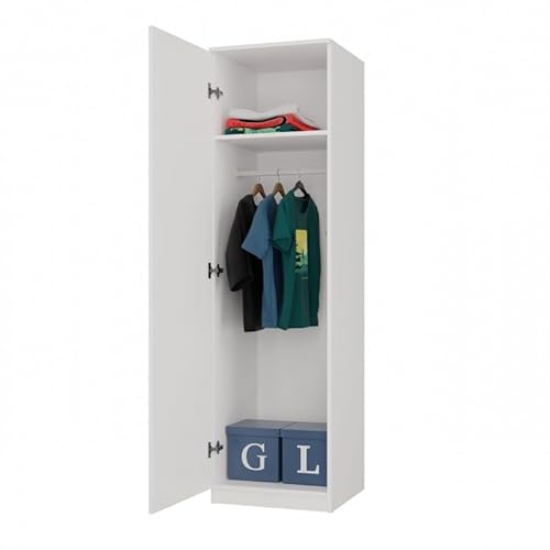 CDF Kleiderschrank Breit Kinderzimmer Schlafzimmer Schrank Moderne Look Alles für die Montage Inklusive Garderobenschrank Klamotten Spielzeuge - SD 50 cm Weiß