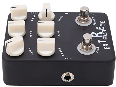 Pedal de Efectos de distorsión para Metal con Potente Ecualizador de 3 Bandas y Bypass para Guitarra eléctrica JF-17