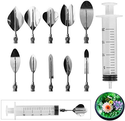 Woohome Art Cake Tools, 11 PCS 3D Gelatin Jelly Tools Includes 10 PCS Gelatin Tools and 1 PCS 10ml Syringe Pudding Pastry Nozzles for Cake Decoration, Jelly Cake making