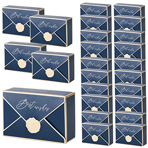 Geschenkbox, 25 Stück Schachtel Gastgeschenk Box, Pralinenschachtel, Süßigkeit Kästen für hochzeit, Party, Taufe, Geburtstag, Weihnachten Süßigkeiten (Blau)