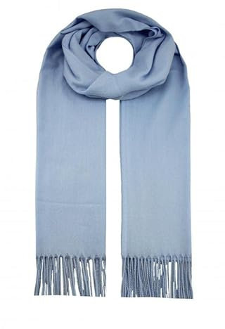 Finecy In New Womens Pure Cashmere Scarf Women Winter Shawl Soft Stole Plain Wool Knit Long Neck Wrap Light Blue