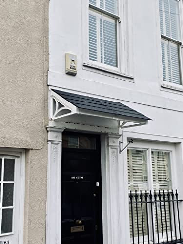 Cosgrove Lean-To Door Canopy from UK Canopies - Made from UV-Stabilised Polymers for minimal maintenance (144cm, Black)