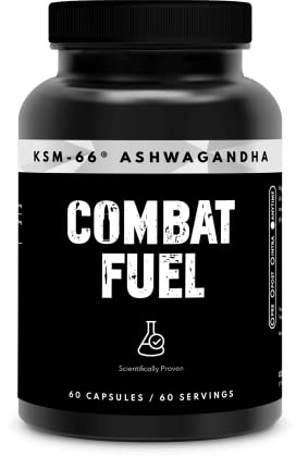 Combat Fuel KSM-66® Ashwagandha | 5% Withanolides | Aids Recovery | Improves Sleep | 600mg | 60 Servings | 2 Months Supply