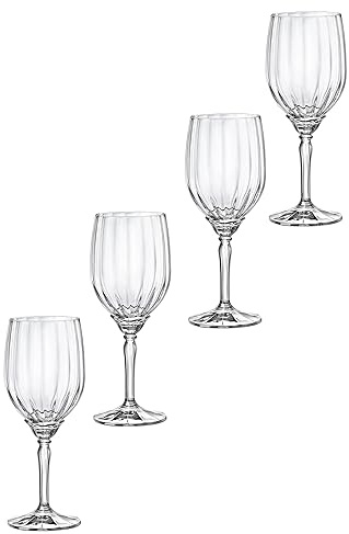 Bormioli Rocco Florian - Set di 4 bicchieri da vino bianco e spritz, trasparenti, 370 ml
