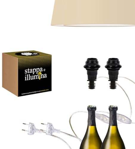Stappa e illumina Standard E14 x2 | Verwandelt Flasche in 30 Sekunden, Magnum-Flaschen, E14-Lampenfassung