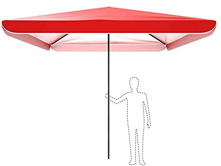 Sonnenschirm Strandschirm Kommerzieller Regenschirm Zwei-in-Eins-Sonnenschirm Outdoor-Gartenschirm Großer quadratischer Sonnenschirm Geeignet für Schwimmbadgeschäfte 3X3 m (Rot)