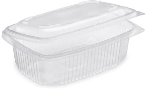 D-Work Barquettes Micro-ondables avec Couvercle Attenant - Pack de 50 - Dimensions 185 x 135 x H. 68 mm - Épaisseur 68 mm - Denture Hermétique - Polypropylène Résistant et Recyclable
