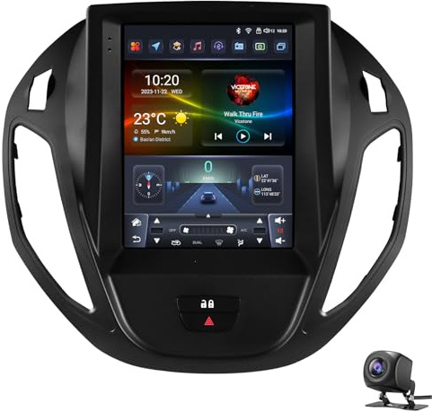 Android 14 Car Radio Stereo för F-ord B-Max 2012-2018 Transit/Tourneo Courier 2013-2021 med trådlös Carplay&Android Auto, 9,7 GPS Navi Mirror Link BT FM/RDS SWC Dual USB Backup C(Size:S4,Color:a)