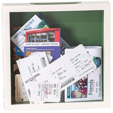 Caja de Sombra con Ranura, Marco de Caja de Sombra de Viaje, Vitrina Transparente para el hogar, Sala de Estar, apartamento, Vacaciones, Playa, Concierto,