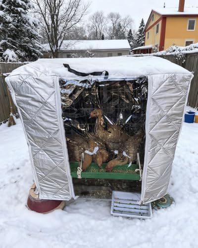 Thermal Chicken Coop Cover, Winter Dog Crate Cover with Clear Door & Window, Customizable Kennel Enclosure Blanket for Cat Cage, 78x55x95cm