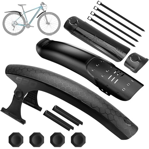 auvstar Parafango Bici,Parafanghi Bici Anteriore e Posteriore,Regolabile Parafango Universale per Bicicletta,Adatto per Mountain Bike/Biciclette da Strada/MTB,Adatto per Ruote da 26/27.5/29 Pollici