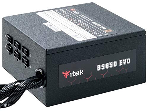 Itek Alimentatore per PC BS650 EVO 650W Certificato 80Plus Bronze - PFC Attivo - Ventola HDB 12cm - Semi Modulare