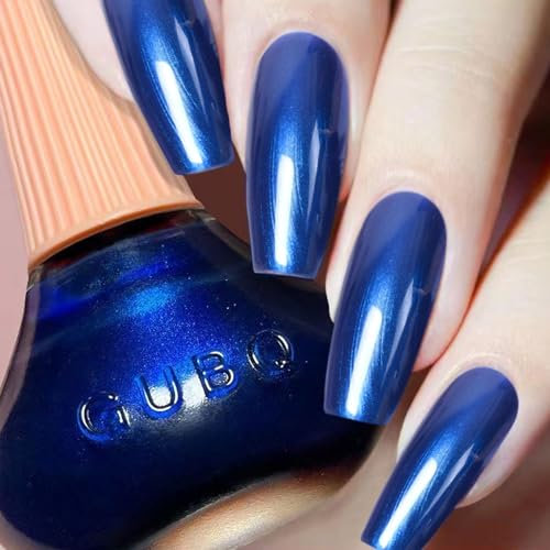 DouborQ Glitter Nail Polish Pearl Blue Glimmer Long-lasting Sequins Nail Art Varnish (18)