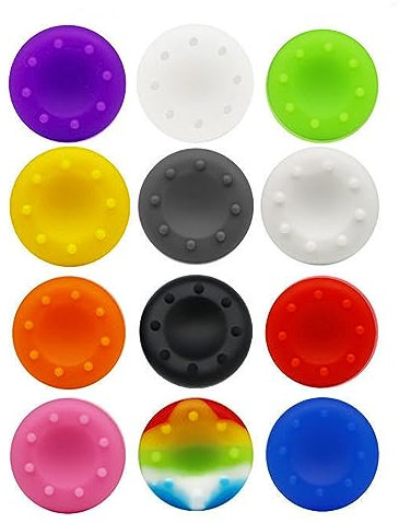 12 Piezas Joystick Thumbstick Caps, Tapas de Palanca de Mando, Silicona Controlador Analógico Pulgar Stick Grips Cap Funda para PS5 PS4