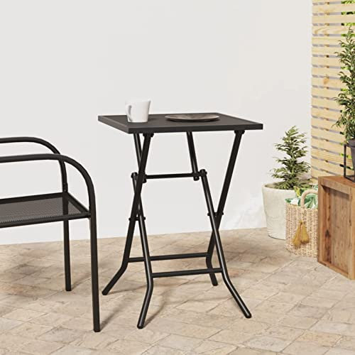 ARKEM Gartentisch Klappbar Anthrazit 50x50x72 cm Gartentische Balkon Tisch Gartentisch Wetterfest Klappbarer Balkontisch Stahlgitter