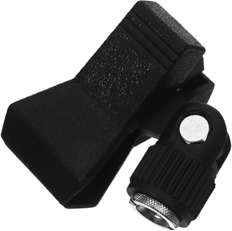 ibasenice Soporte Clip para Micrófono Duradero Accesorio para Micrófono de Mano Diseño Compacto Compatible Inalámbricos y Cableados Adecuado para Conciertos y Videoconferencias