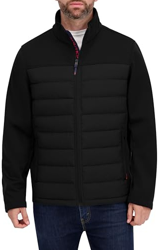 Nautica Men's Lightweight Softshell Jacket – Bonded Fleece Lining, Regular, Big & Tall Sizes, Black, 3X