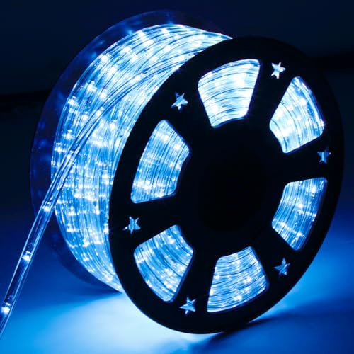 Randaco 10m LED Lichtschlauch, 240 LED Lichterschlauch Außen, IP20 Deko und Beleuchtung LED Schlauch, Schwarz Controller mit Memory-Funktion, für Garten, Party, Hochzeit, Halloween, Blau