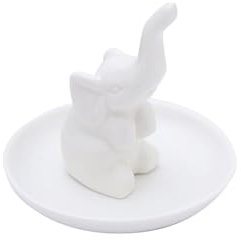 RUIFUU Weißer Elefanten-Ringhalter für Schmuckaufbewahrung, weißer Elefant, Geschenke für Frauen, Schmuckschale, niedliches Elefanten-Dekor, Weihnachts-/Muttertagsgeschenke