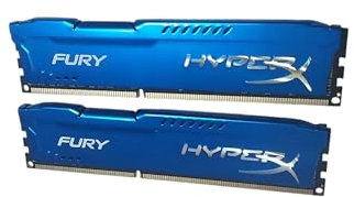 Memoria Fury DDR3 16GB Kit (2x8GB) Desktop Ram 1600MHz PC3-12800 Dimm Non-ecc Unbuffered 1.5V 2Rx8 Dual Rank 240 Pin CL11 PC Computer Memory Udimm Componenti Memoria Upgrade Module Kit (Blu)