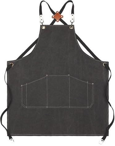 HLHLH Werkzeugschürze, strapazierfähige Arbeitsschürzen, Unisex, for Küche, Garten, Töpferei, Handwerkswerkstatt, Garage(Black)