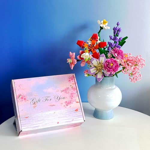WEAUSUP Flower 12 Bouquets Building Kit,Building Stacking Toys,1440-piece Bricks Blocks,Botanical Collection for Home Decor Gift for Birthday, Christmas,Anniversaries（No Vase）