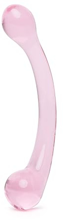 Lovehoney Sensual Double Ended Dildo | 10 inch Large Glass Cock Couples Sex Toy | Long Dong Anal Dildo for Men | Curved Penis Anal Play G Spot Massager Adult Sex Toys for Women & Lesbians | Pink