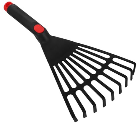 ibasenice Rastrillo Pequeño de Plástico Negro para Jardinería con Superficie Lisa y Diseño Fuerte y Resistente Adecuado para Trabajo de Jardín y Eliminación de Hojas