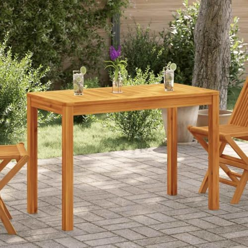 MBDRKVGF Solid Acacia Wood Dining Table, Rectangular Outdoor Patio Table for Garden, Terrace, Backyard, Rustic Weather-Resistant Wood Furniture for Picnic and Entertaining