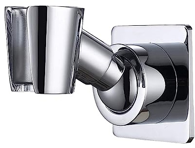 YDmeet Shower Head Holder, Adjustable Handheld Brass Shower Head Bracket, Wall Mount Holder, Drill Free Glue Installation (Polished Chrome)
