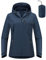 Outdoor Ventures Damen Regenjacke 10000MM Wasserdicht Leichte Gefüttert Packbar Sportjacke Funktionsjacke Atmungsaktiv Fahrrad Jacke mit Kapuze Standard Blau L